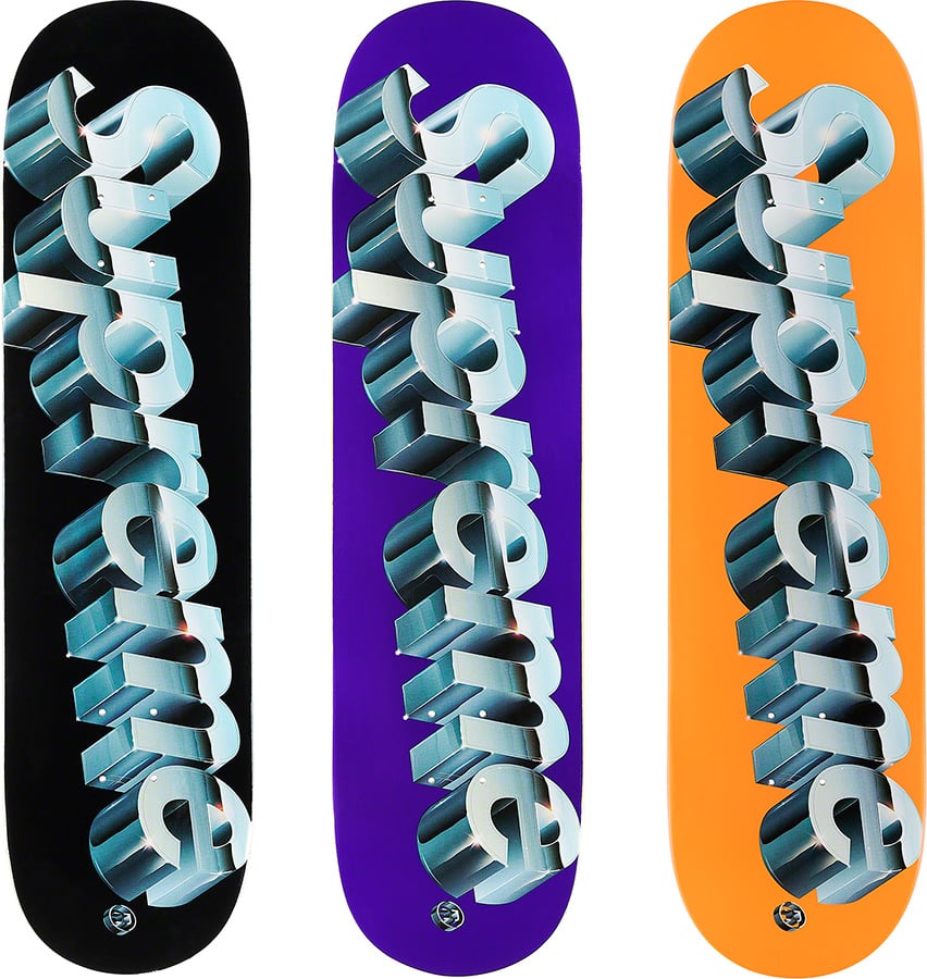 supreme Chrome Logo Skateboard Purple