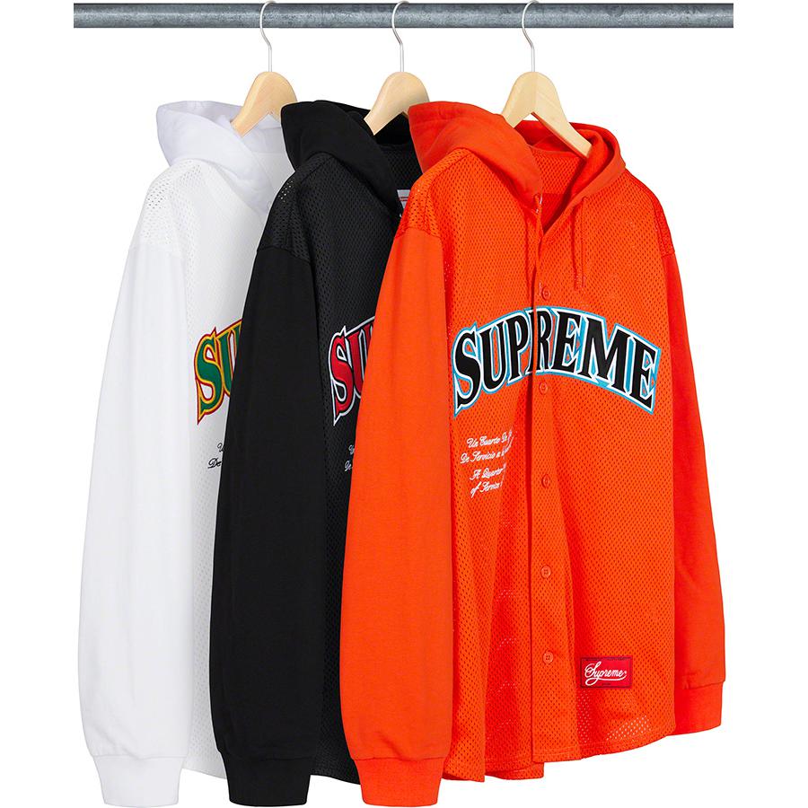 Mesh Hooded L S Baseball Jersey - spring summer 2020 - Supreme