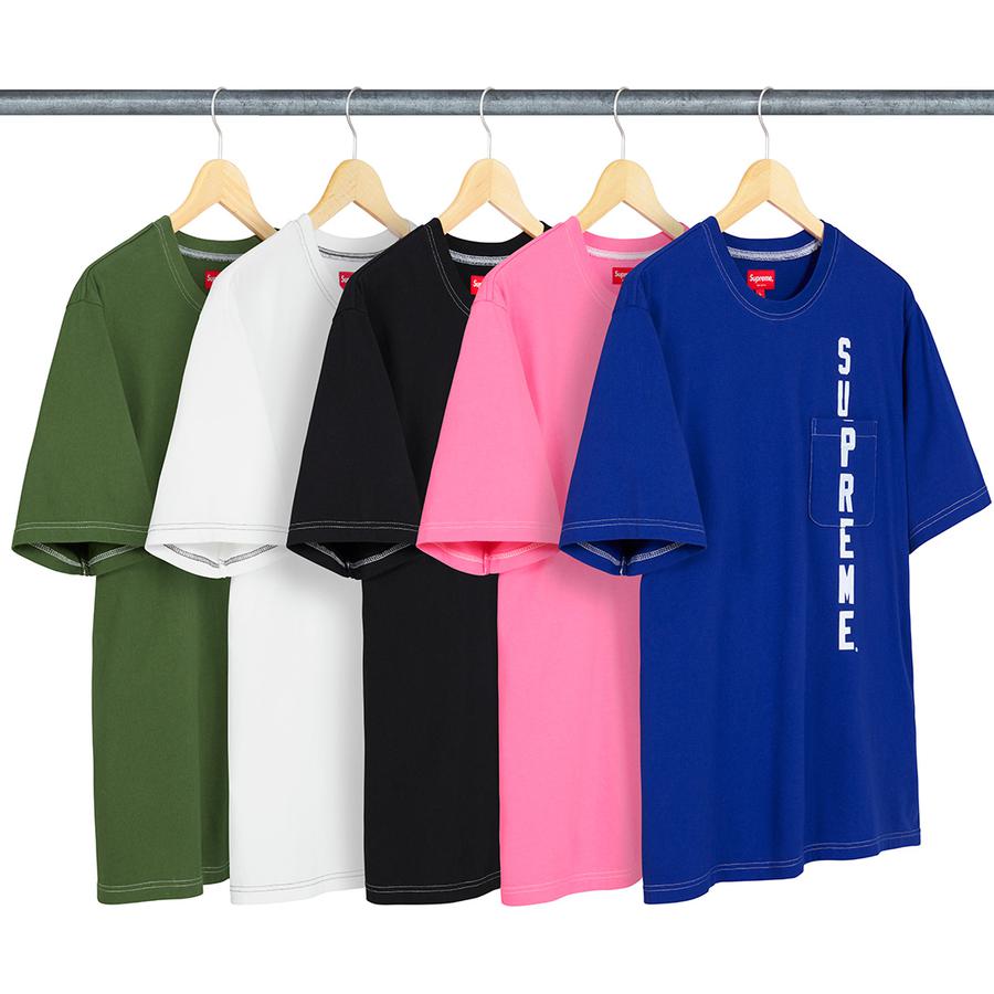 Supreme Contrast Stitch Pocket Tee released during spring summer 20 season