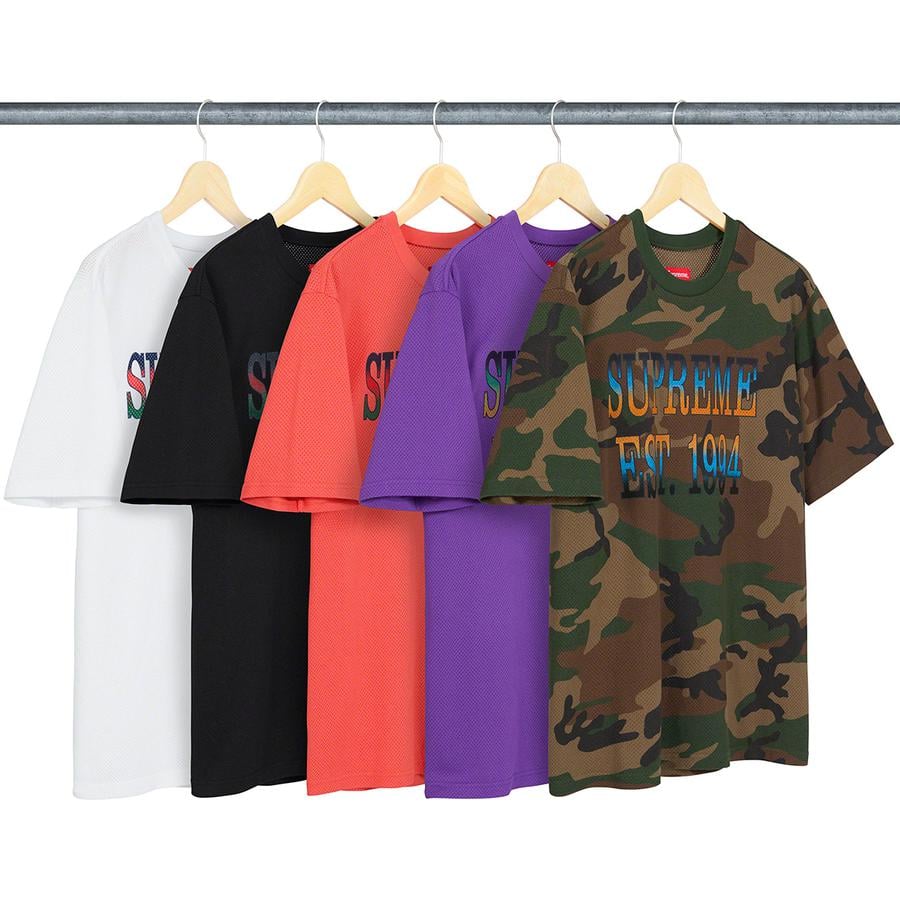 Supreme Cotton Mesh Gradient Logo S S Top for spring summer 20 season