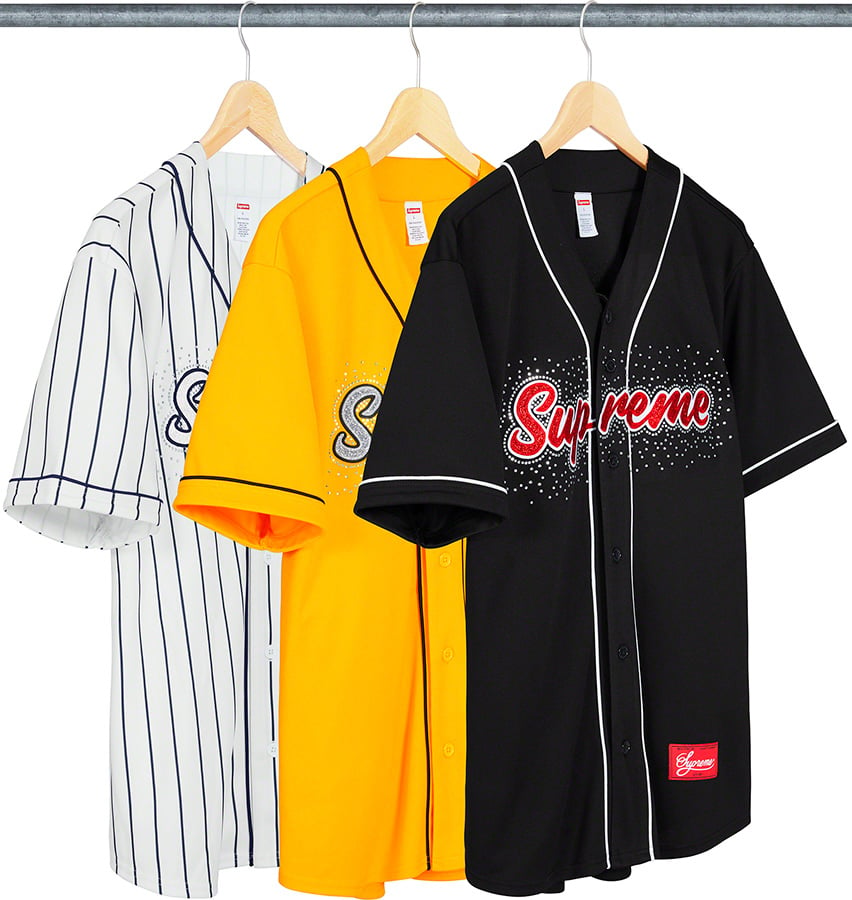 Supreme Rhinestone Baseball Jersey