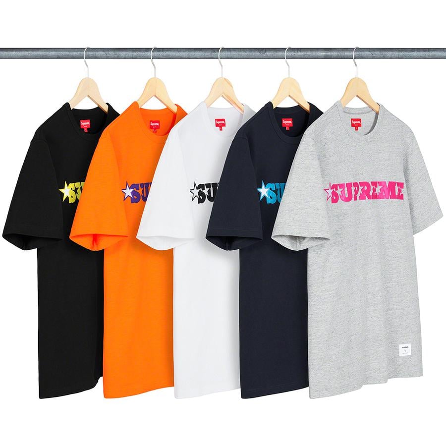 【L】Supreme Star Logo S/S Top Tee Orange