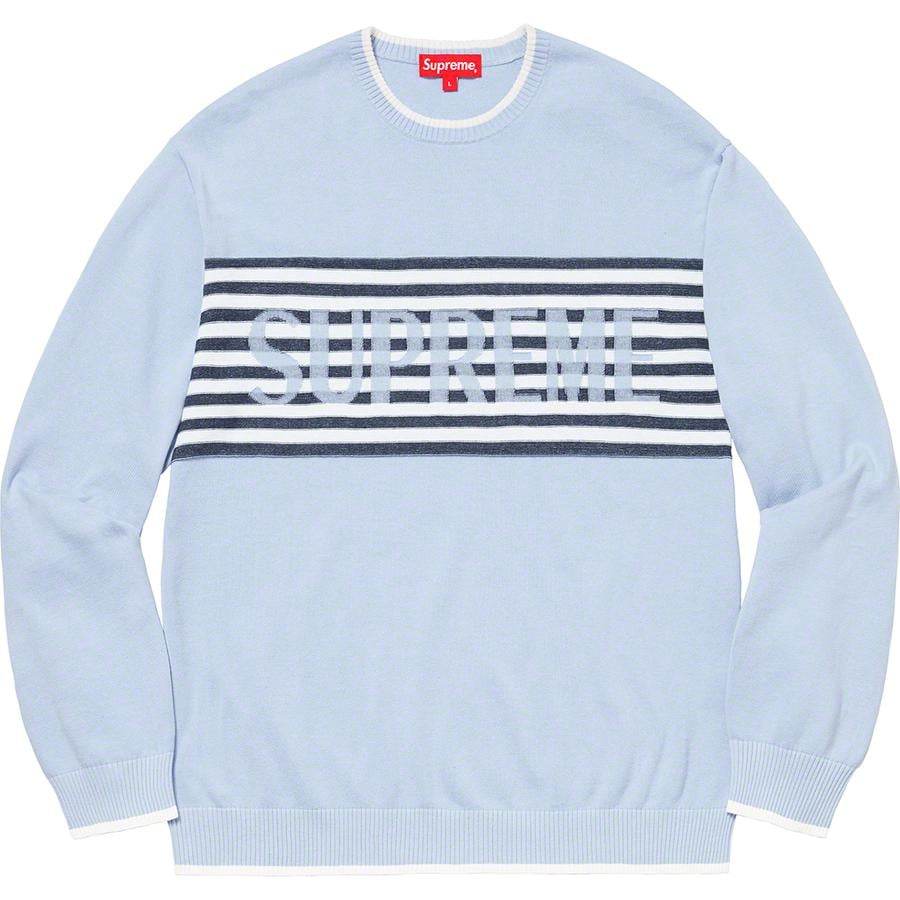 Supreme Chest Stripe Sweater released during spring summer 20 season