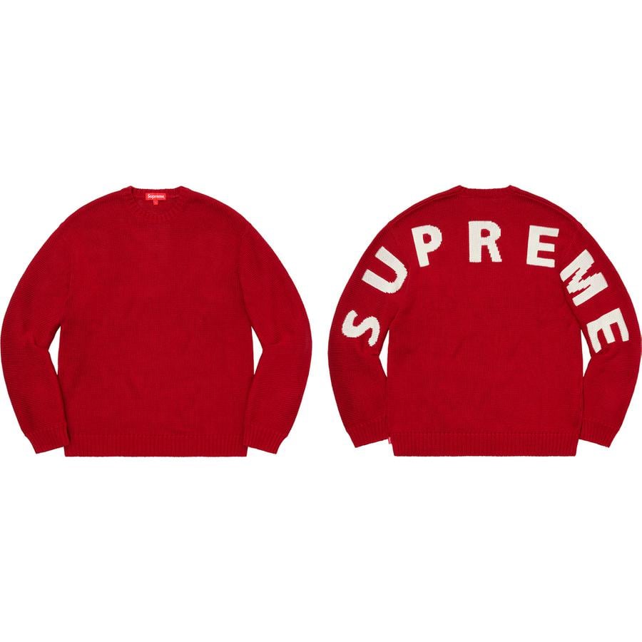 Supreme Back Logo Sweater released during spring summer 20 season