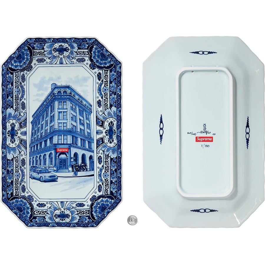 Supreme Supreme Royal Delft Hand-Painted 190 Bowery Large Plate for spring summer 21 season