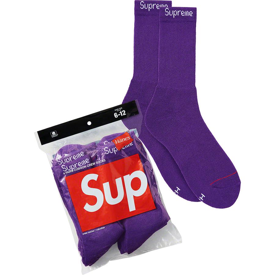 Supreme Supreme Hanes Crew Socks (Purple) released during spring summer 21 season