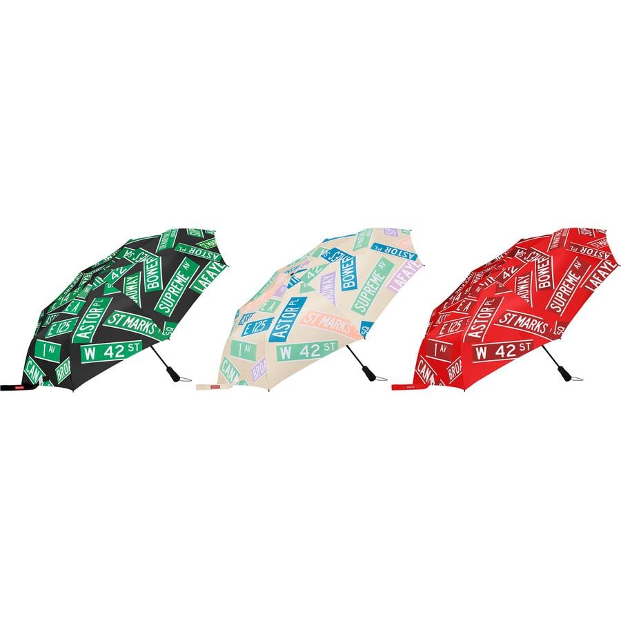 Details on Supreme ShedRain Street Signs Umbrella from spring summer 2021 (Price is $58)