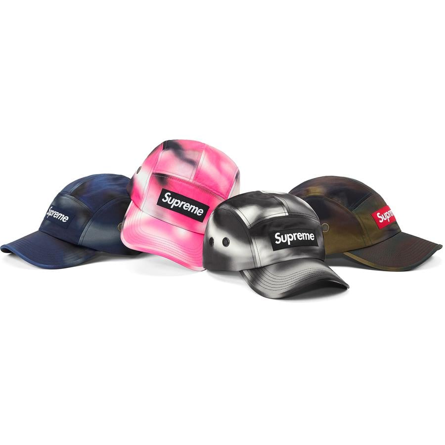 Supreme Washed Satin Camo Camp Cap released during spring summer 21 season