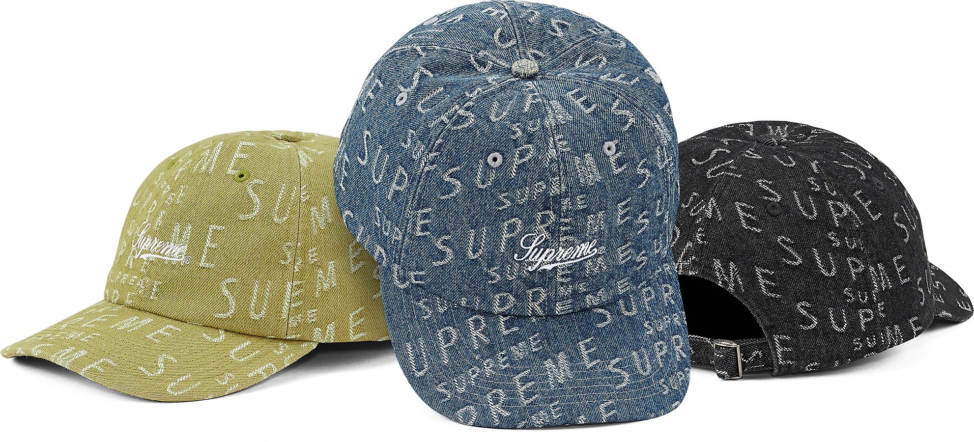 Supreme Warp Jacquard Logos Denim Hat