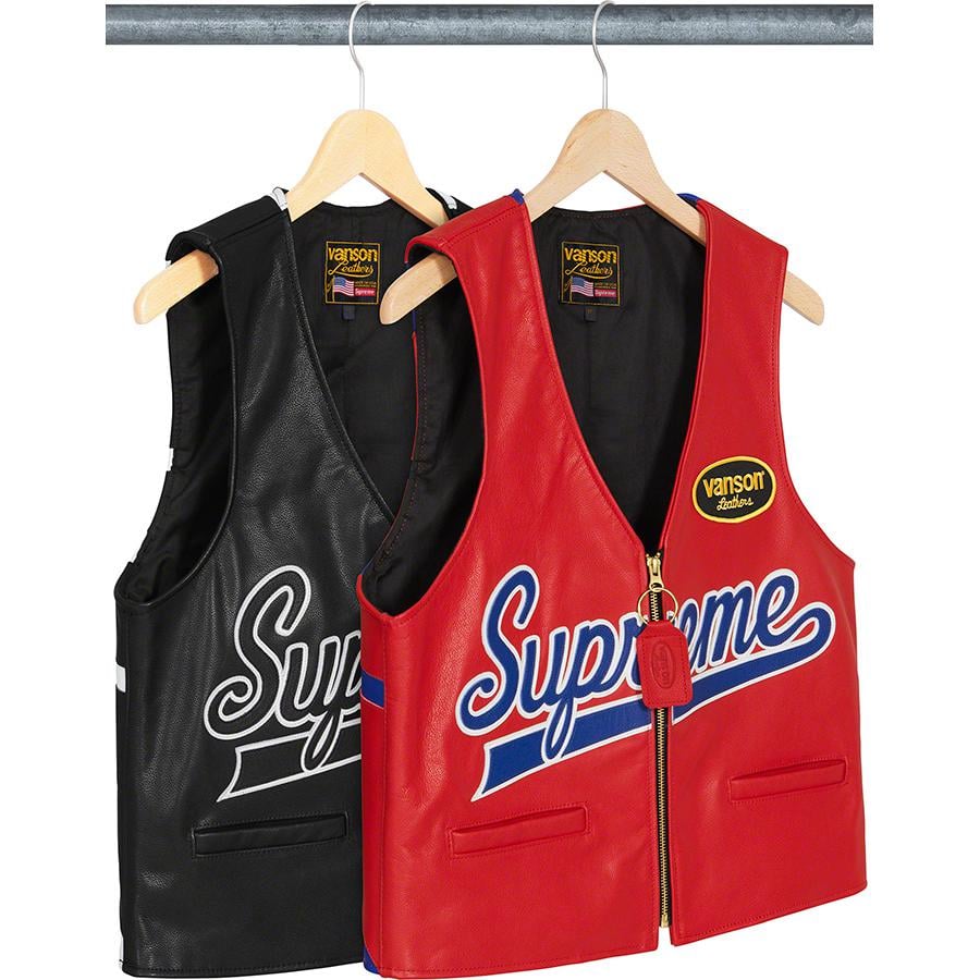 Details on Supreme Vanson Leathers Spider Web Vest from spring summer
                                            2021 (Price is $648)