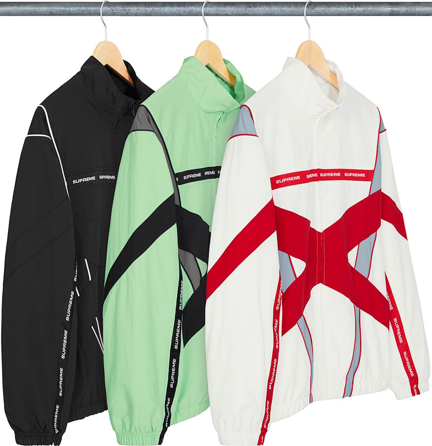 21SS Supreme Cross Paneled Track Jacket-