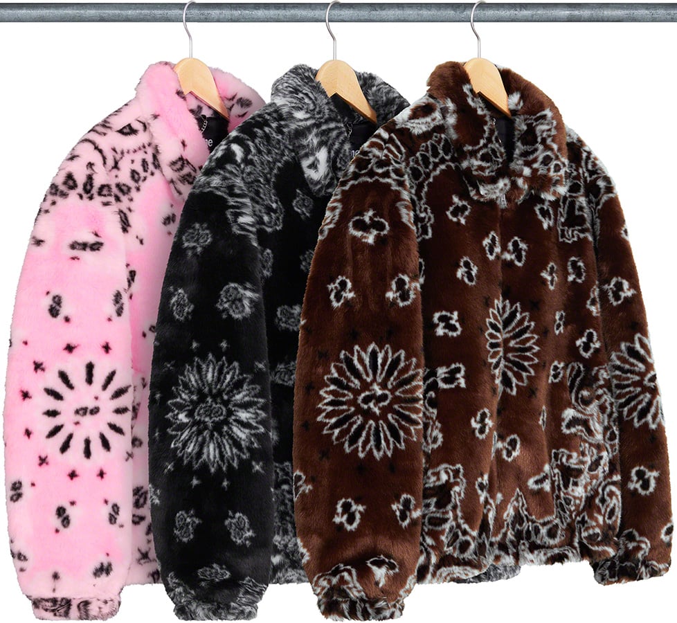 日本人気超絶の Supreme / BANDANA FAUX Supreme Fur FUR BOMBER ...