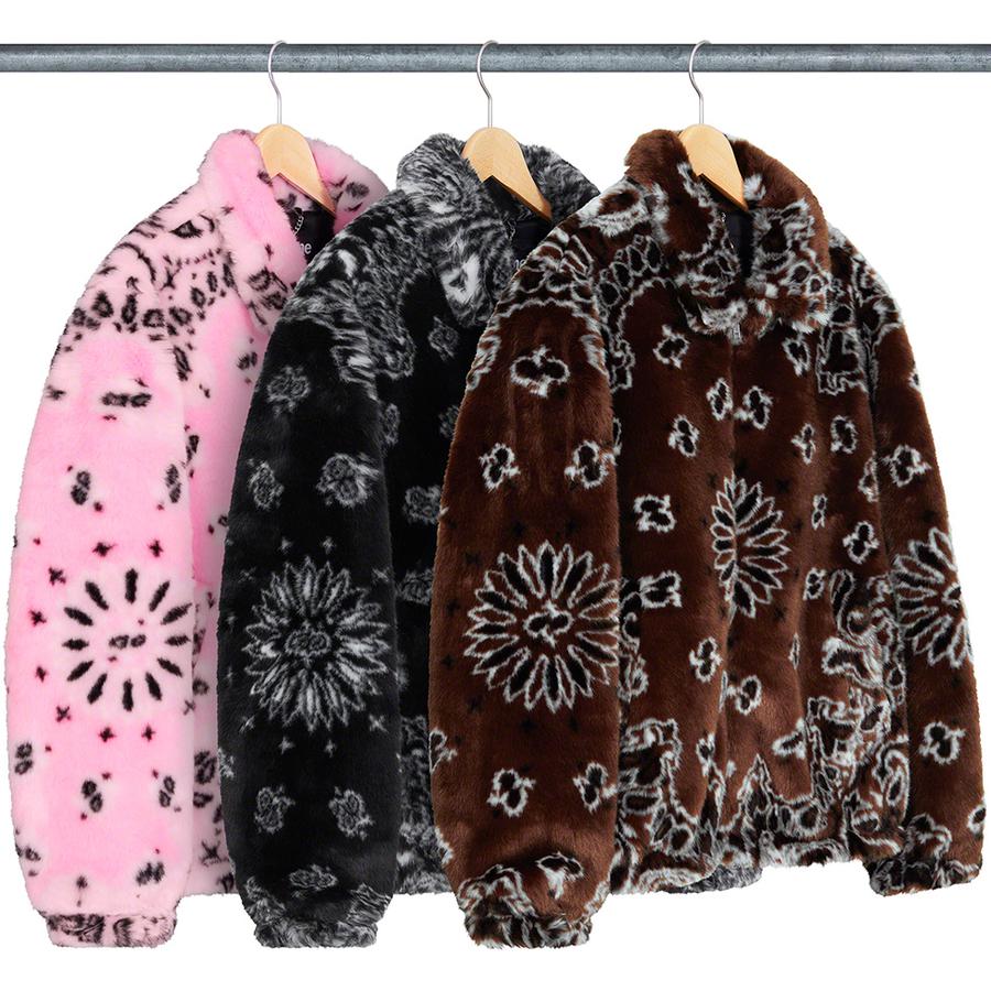 Supreme Bandana Faux Fur Bomber Jacket SS 21 Black - Stadium Goods