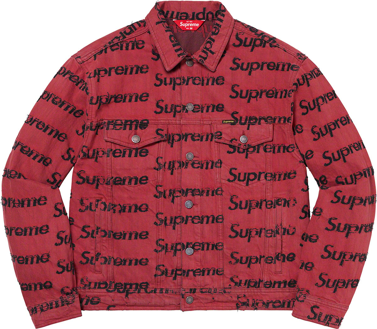 Frayed Logos Denim Trucker Jacket - spring summer 2021 - Supreme