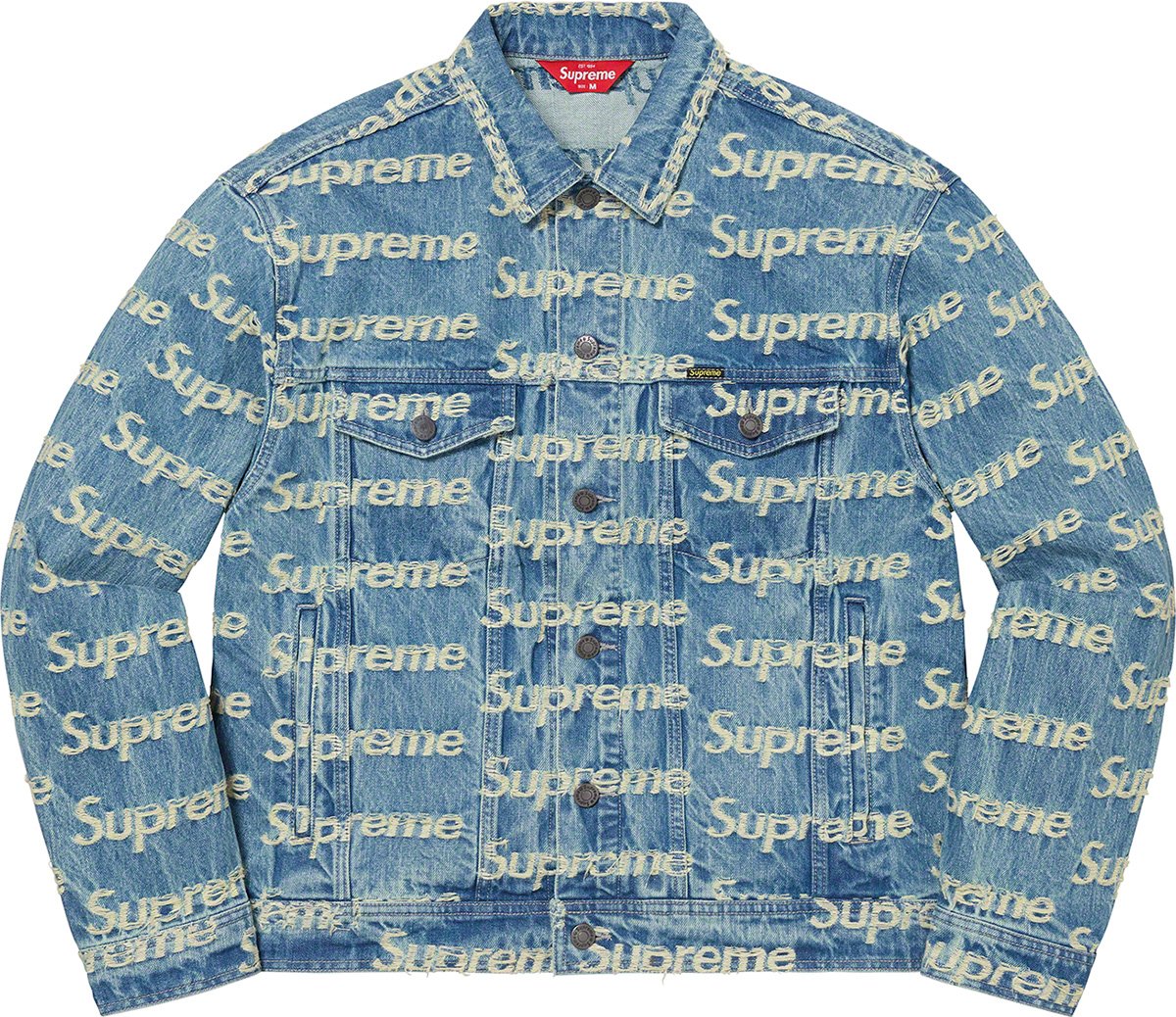 Frayed Logos Denim Trucker Jacket - spring summer 2021 - Supreme