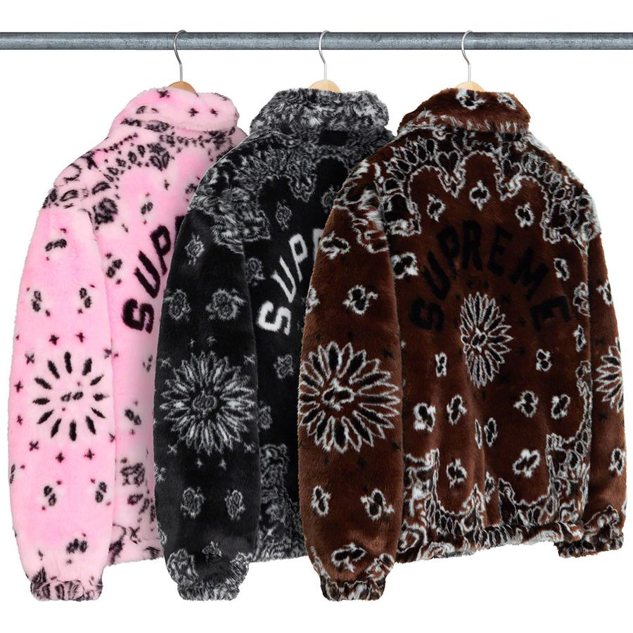 supreme Bandana Faux Fur Bomber Jacket S