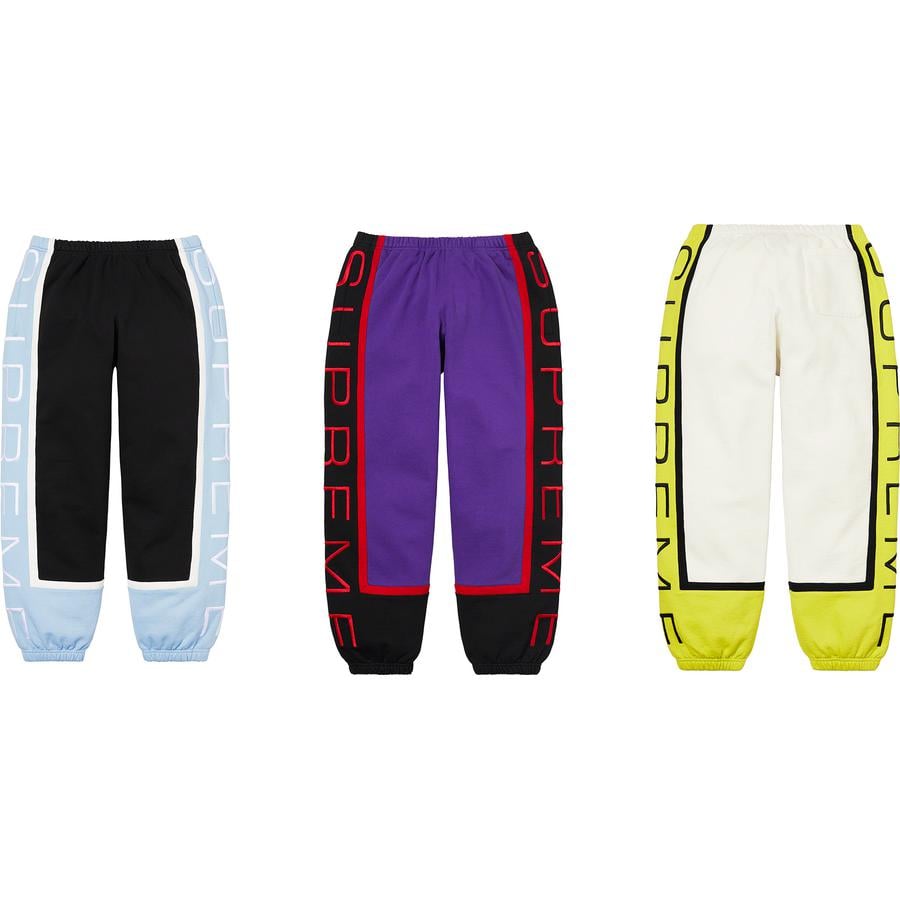 Supreme Paneled Sweatpant released during spring summer 21 season