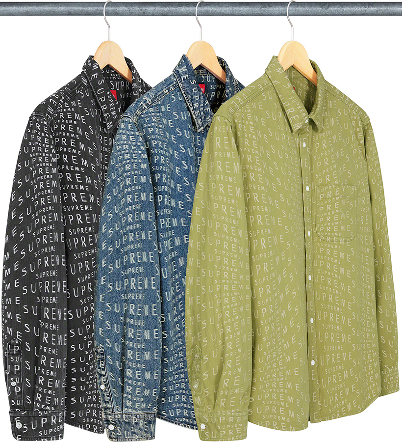 Jacquard Logos Denim Shirt - spring summer 2020 - Supreme