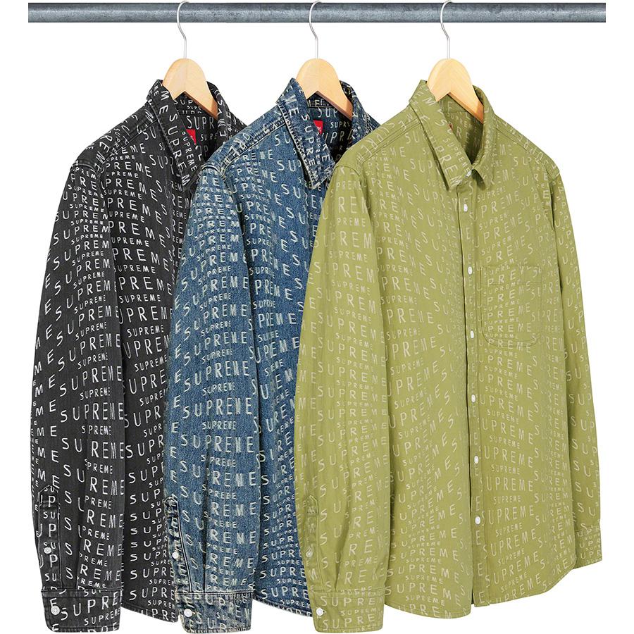 Supreme Warp Jacquard Logos Denim Shirt for spring summer 21 season