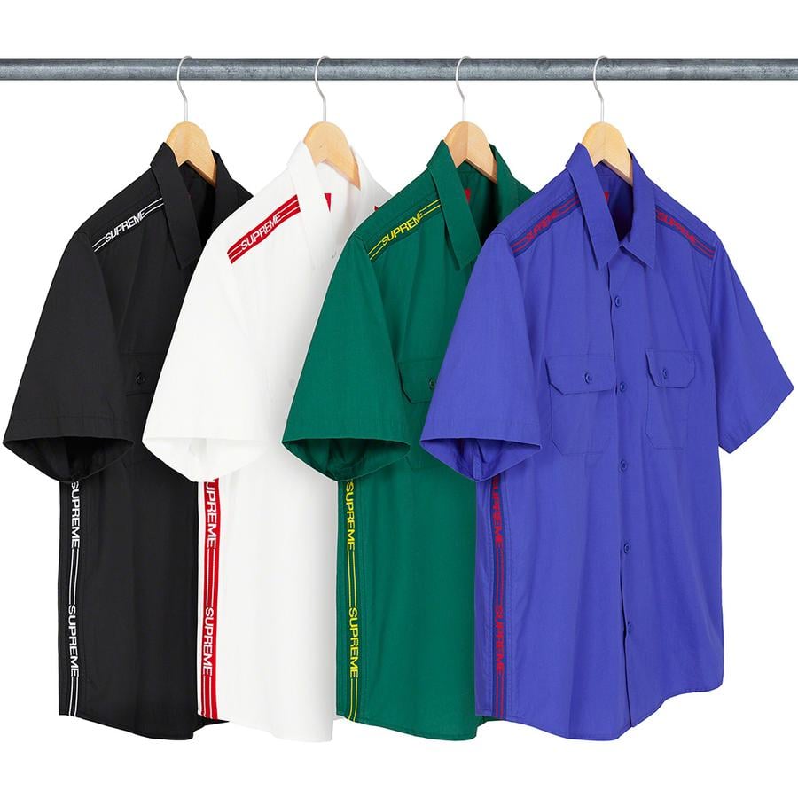 Supreme Logo Rib S S Work Shirt  released during spring summer 21 season