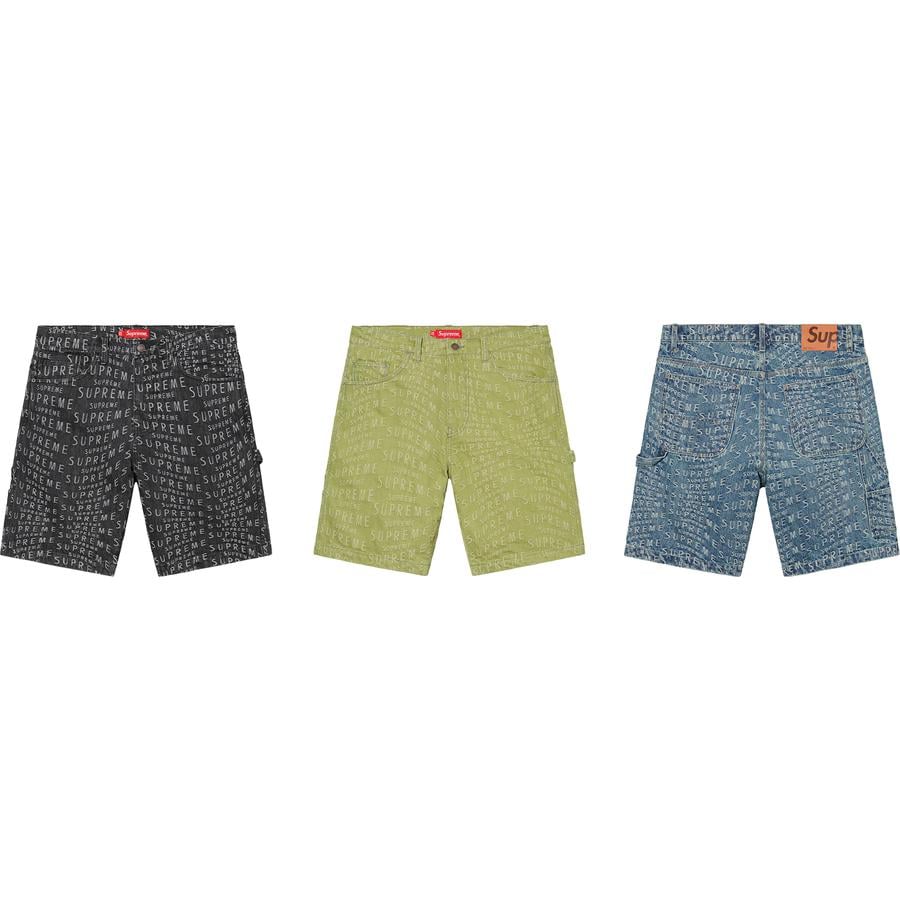 Supreme Warp Jacquard Logos Denim Painter Short for spring summer 21 season