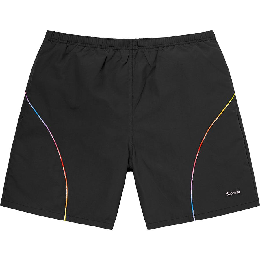 Details on Gradient Piping Water Short  from spring summer
                                                    2021 (Price is $110)