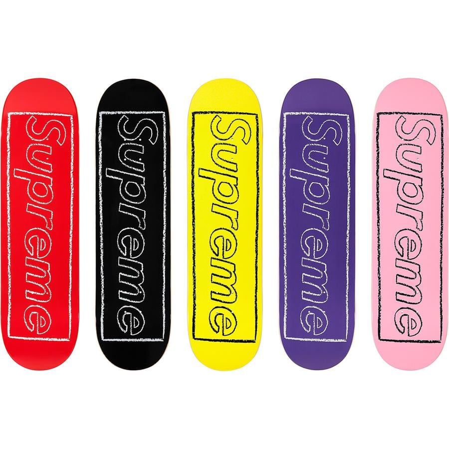 Supreme KAWS Chalk Logo Skateboard released during spring summer 21 season