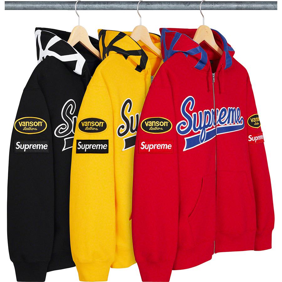 Supreme Supreme Vanson Leathers Spider Web Zip Up Hooded Sweatshirt released during spring summer 21 season