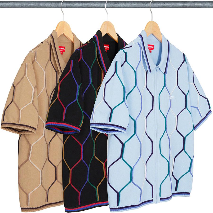 Supreme Hex Zip Up Polo released during spring summer 21 season