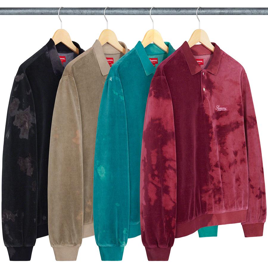 Supreme Bleached Velour L S Polo releasing on Week 7 for spring summer 2021