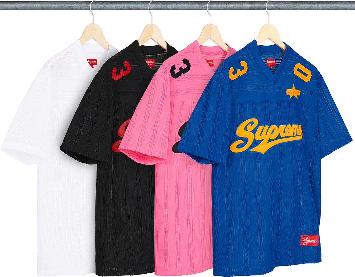 21ss Supreme Mesh Stripe Football Jersey