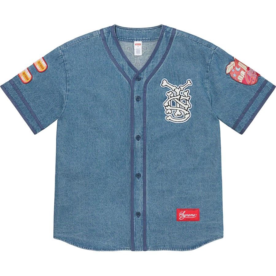 Patches Denim Baseball Jersey - spring summer 2021 - Supreme