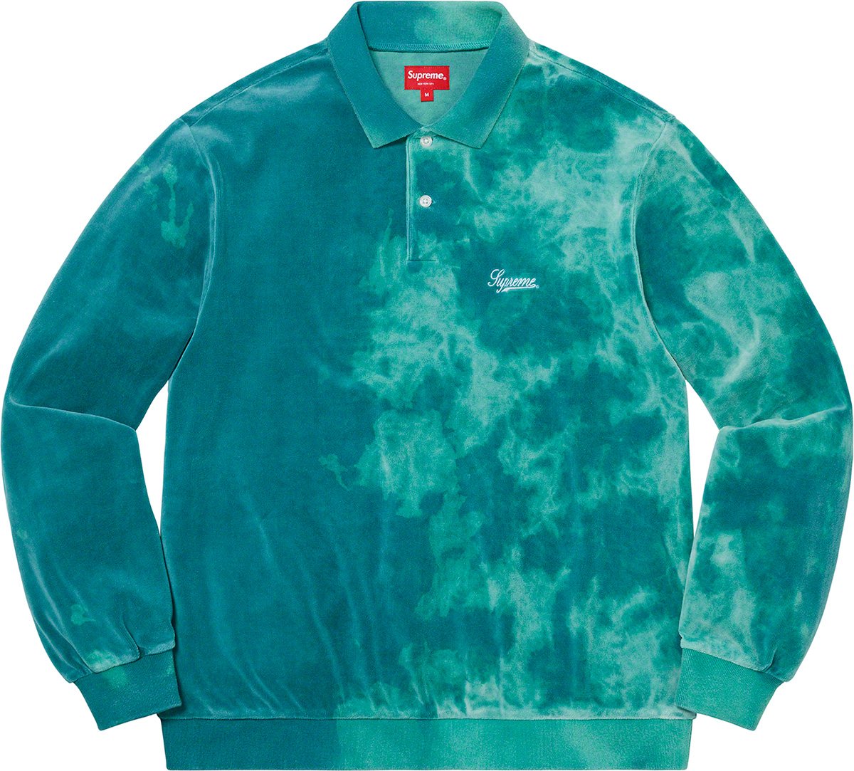 Bleached Velour L S Polo - spring summer 2021 - Supreme