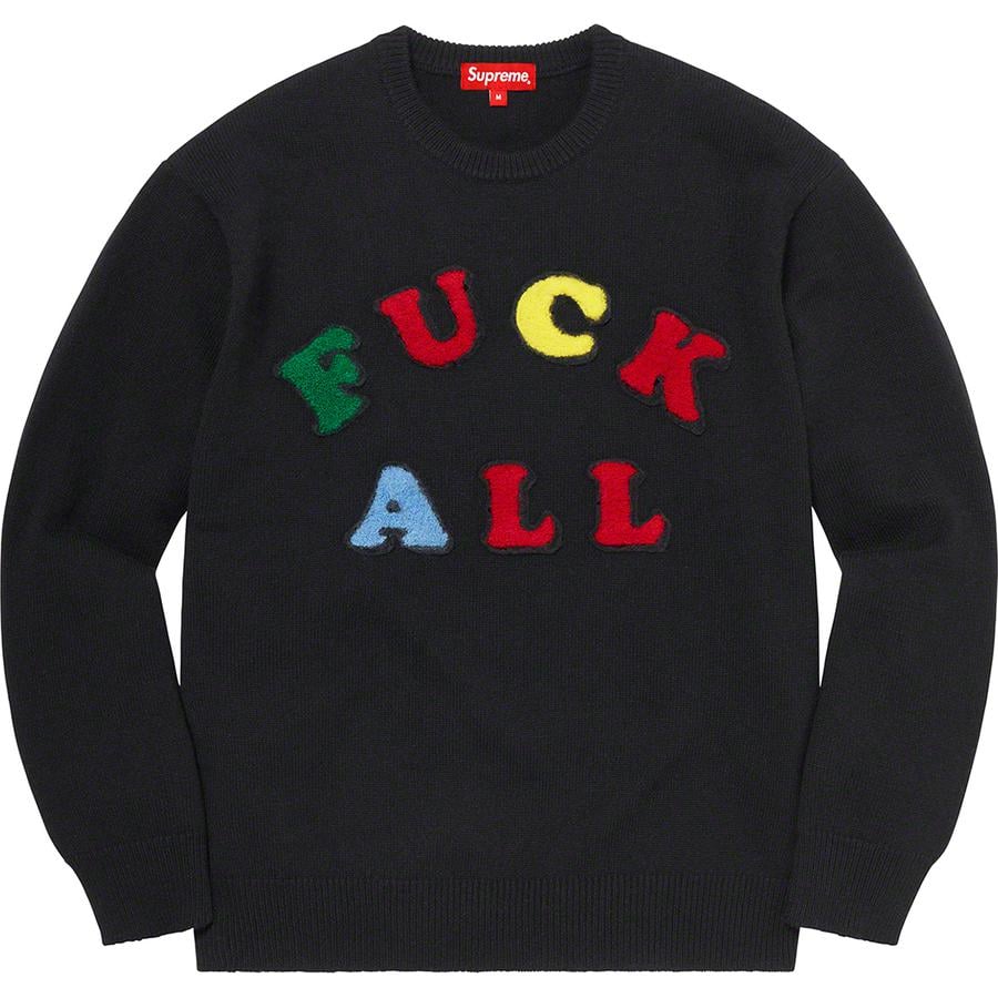 Details on Jamie Reid Supreme Fuck All Sweater  from spring summer
                                                    2021 (Price is $168)