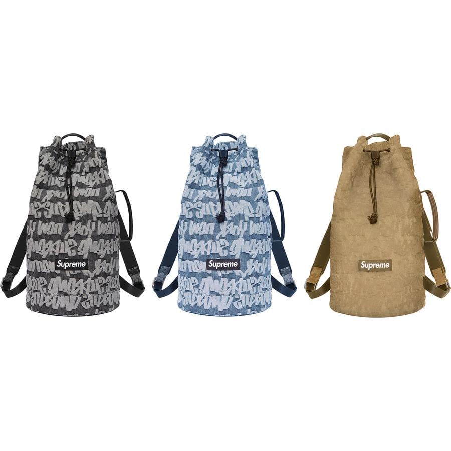 Supreme Fat Tip Jacquard Denim Backpack for spring summer 22 season