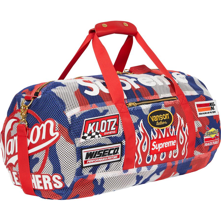 Details on Supreme Vanson Leathers Cordura Mesh Duffle Bag  from spring summer 2022 (Price is $548)