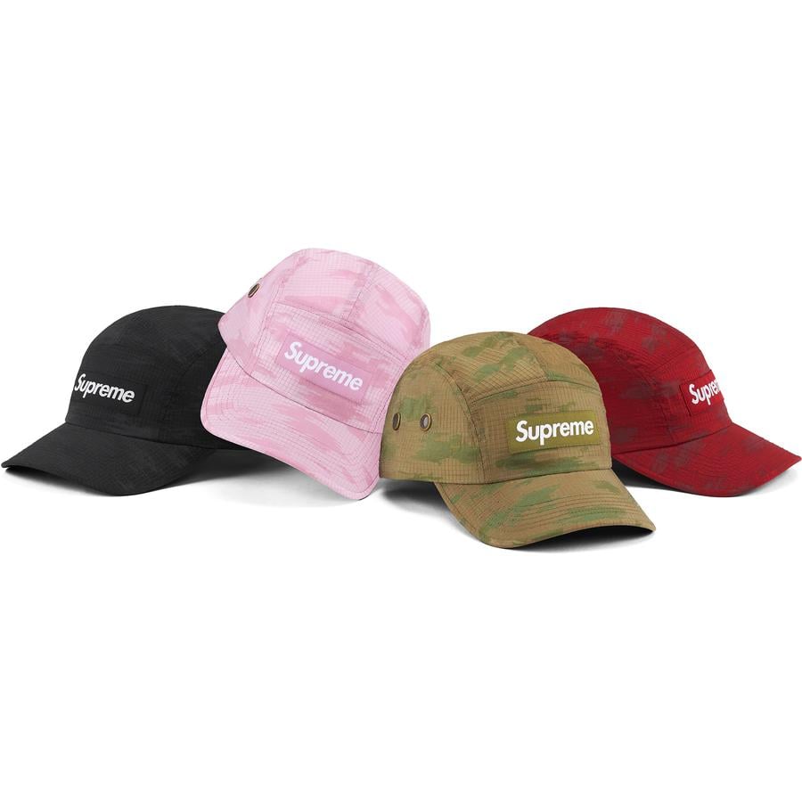 Details on Broken Camo Camp Cap from spring summer
                                            2022 (Price is $48)