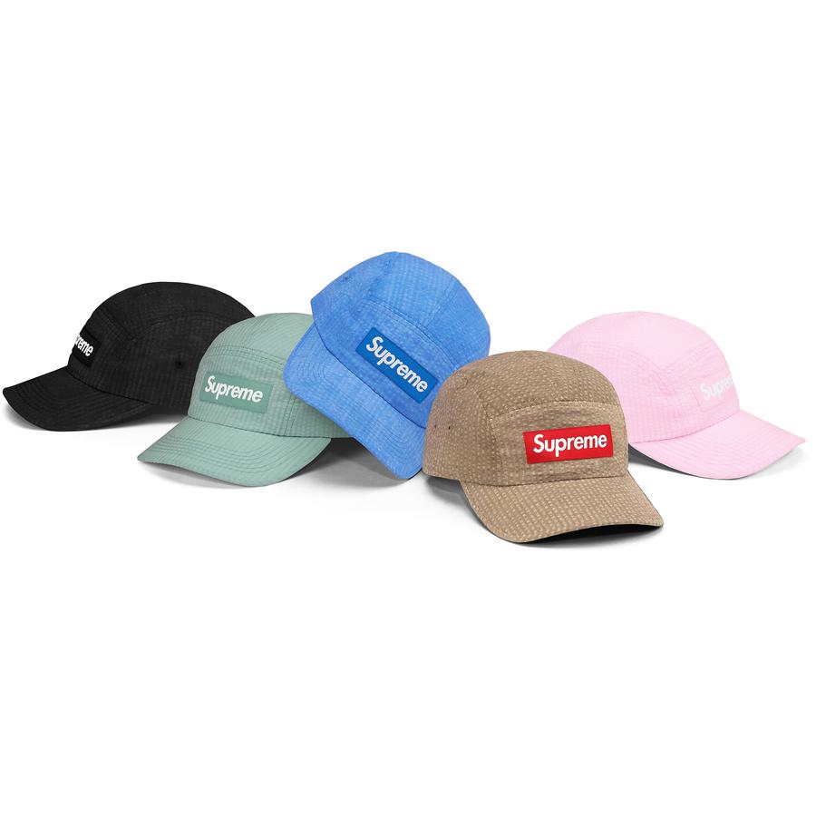 Details on Washed Seersucker Camp Cap from spring summer
                                            2022 (Price is $48)