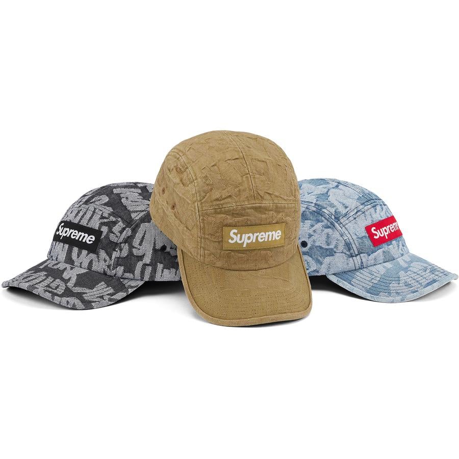 Details on Fat Tip Jacquard Denim Camp Cap from spring summer
                                            2022 (Price is $48)