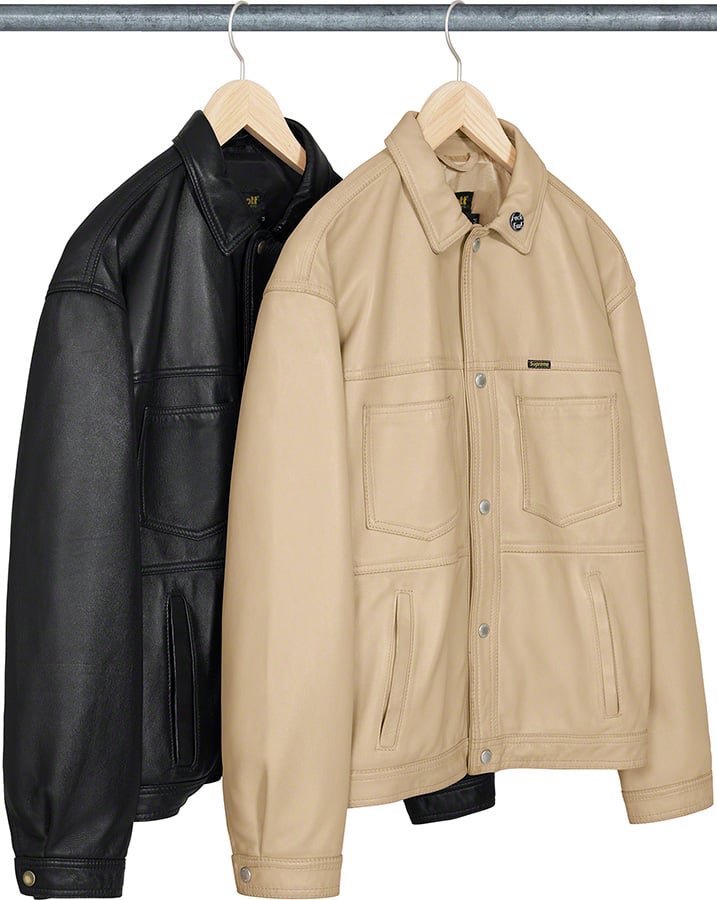 supreme schott leather work jacket 22ss-