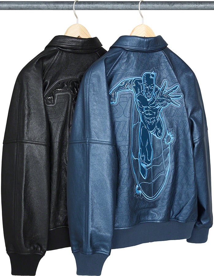 Silver Surfer Leather Varsity Jacket - Spring/Summer 2022 Preview – Supreme