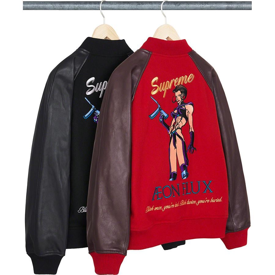 Supreme Aeon Flux Varsity Jacket released during spring summer 22 season