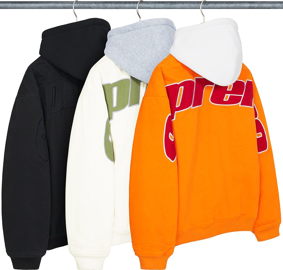 Supreme Hooded Twill Varsity Jacket-