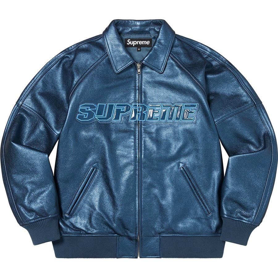Details on Silver Surfer Leather Varsity Jacket  from spring summer 2022 (Price is $798)