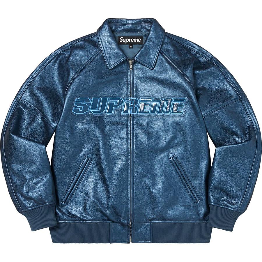 Details on Silver Surfer Leather Varsity Jacket  from spring summer
                                                    2022 (Price is $798)