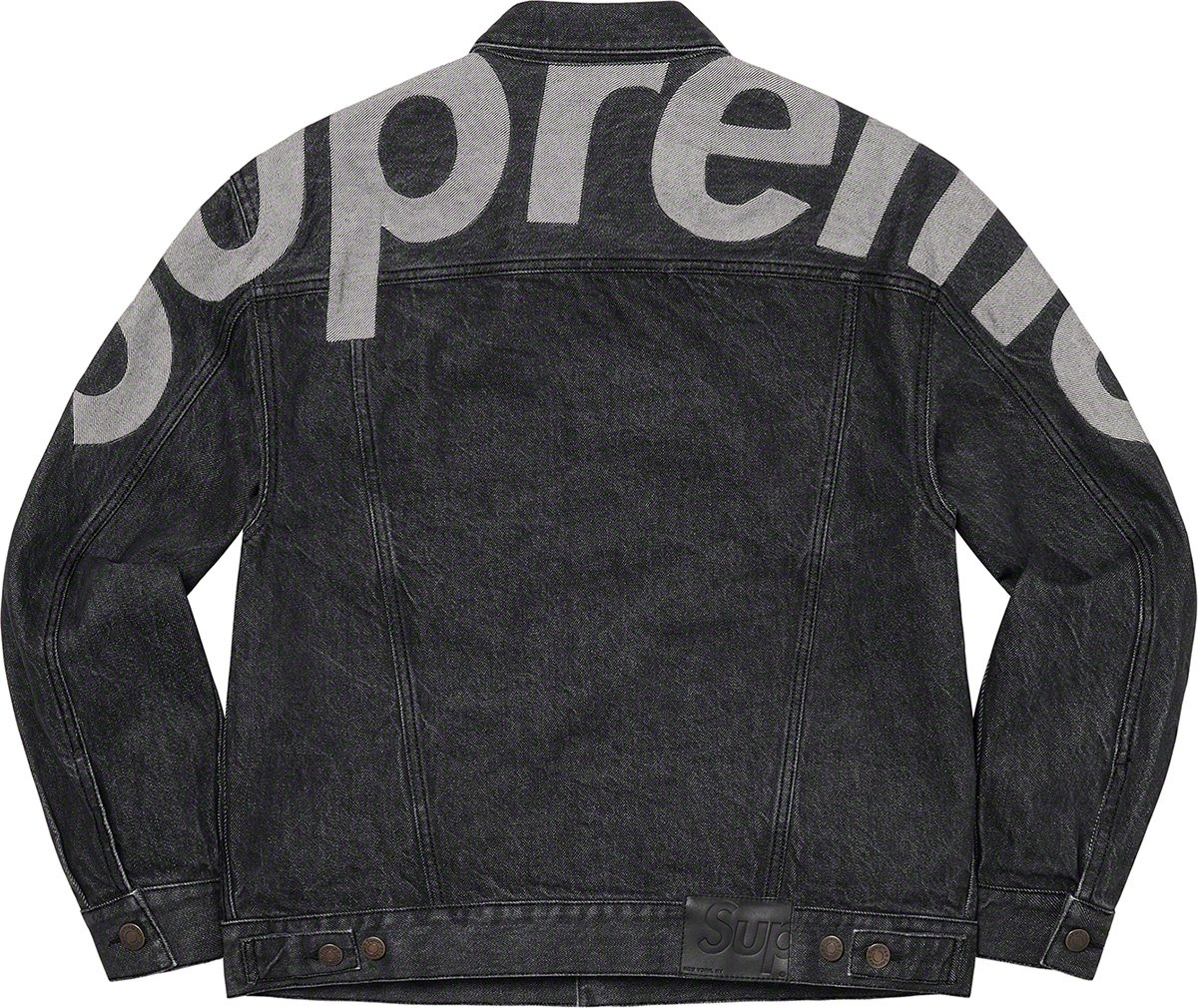 Supreme Inset Logo Denim Trucker Jacket BlackSupreme Inset Logo