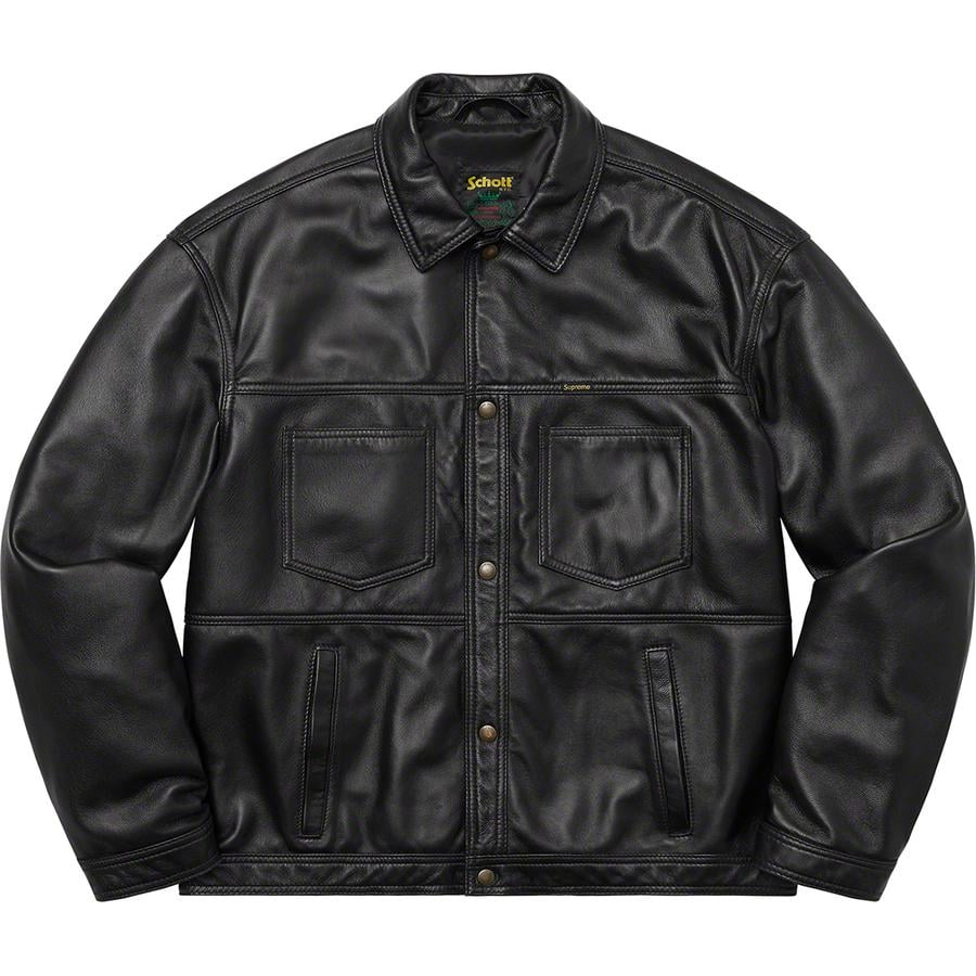 Details on Supreme Schott Leather Work Jacket  from spring summer
                                                    2022 (Price is $698)