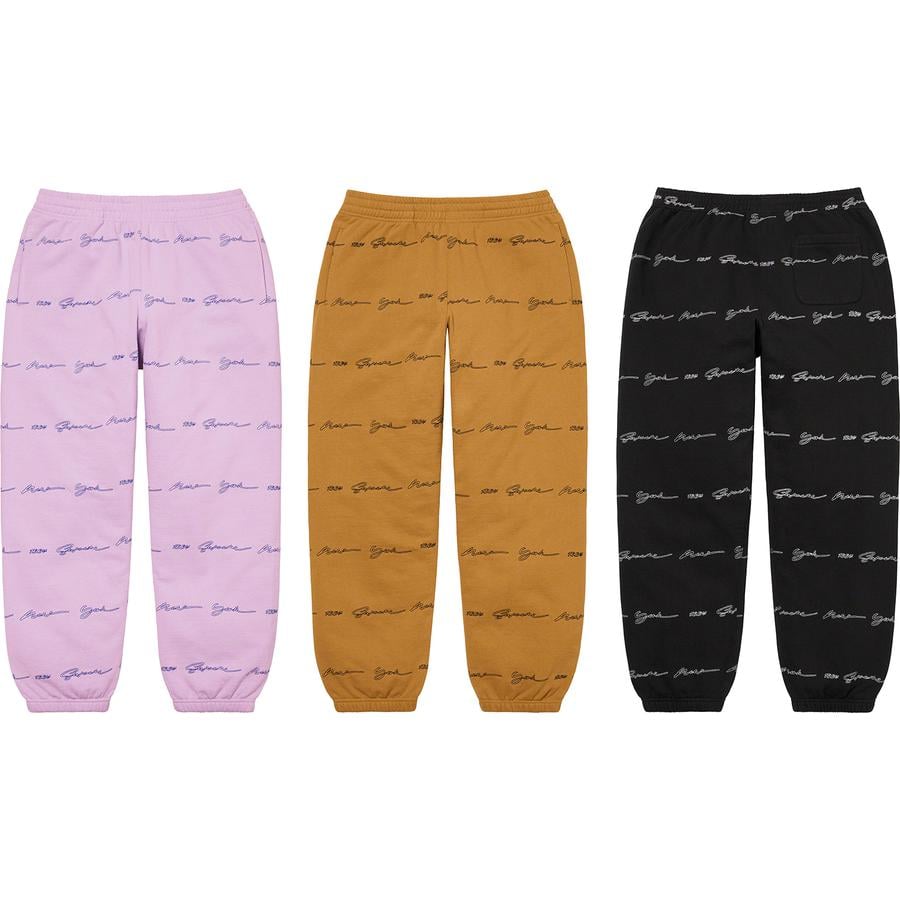 Supreme Script Stripe Sweatpant releasing on Week 1 for spring summer 2022