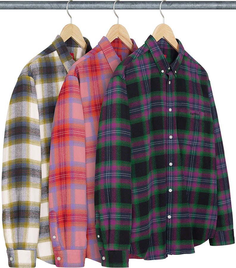 19ss Supreme Plaid Flannel Shirt Lサイズ