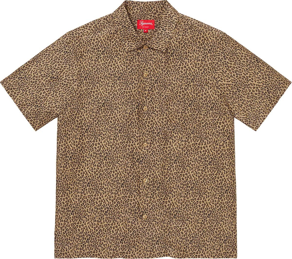 supreme Leopard Silk S/S Shirt L size-